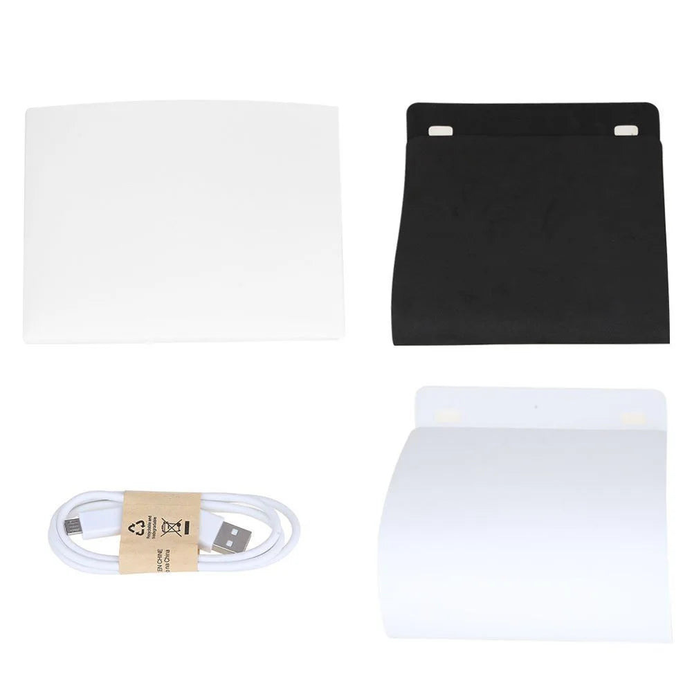 LED Panel Light Box Photography Photo Studio box Tabletop Shooting Lightbox Portable Foldable Photobox With 2 Background