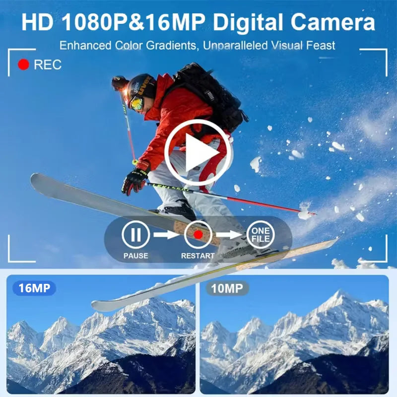 Digital Camera Portable 16X Zoom Video Camcorder Photography Telephoto Camera For Students Beginner Professional Photographer